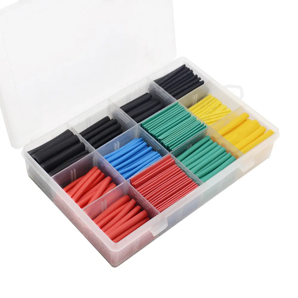 530pcs/set Heat Shrink Tubing Insulation Shrinkable Tube Assortment  Electronic Polyolefin Ratio 2:1 Wrap Wire Cable Sleeve Kit - Cable Sleeves  - AliExpress