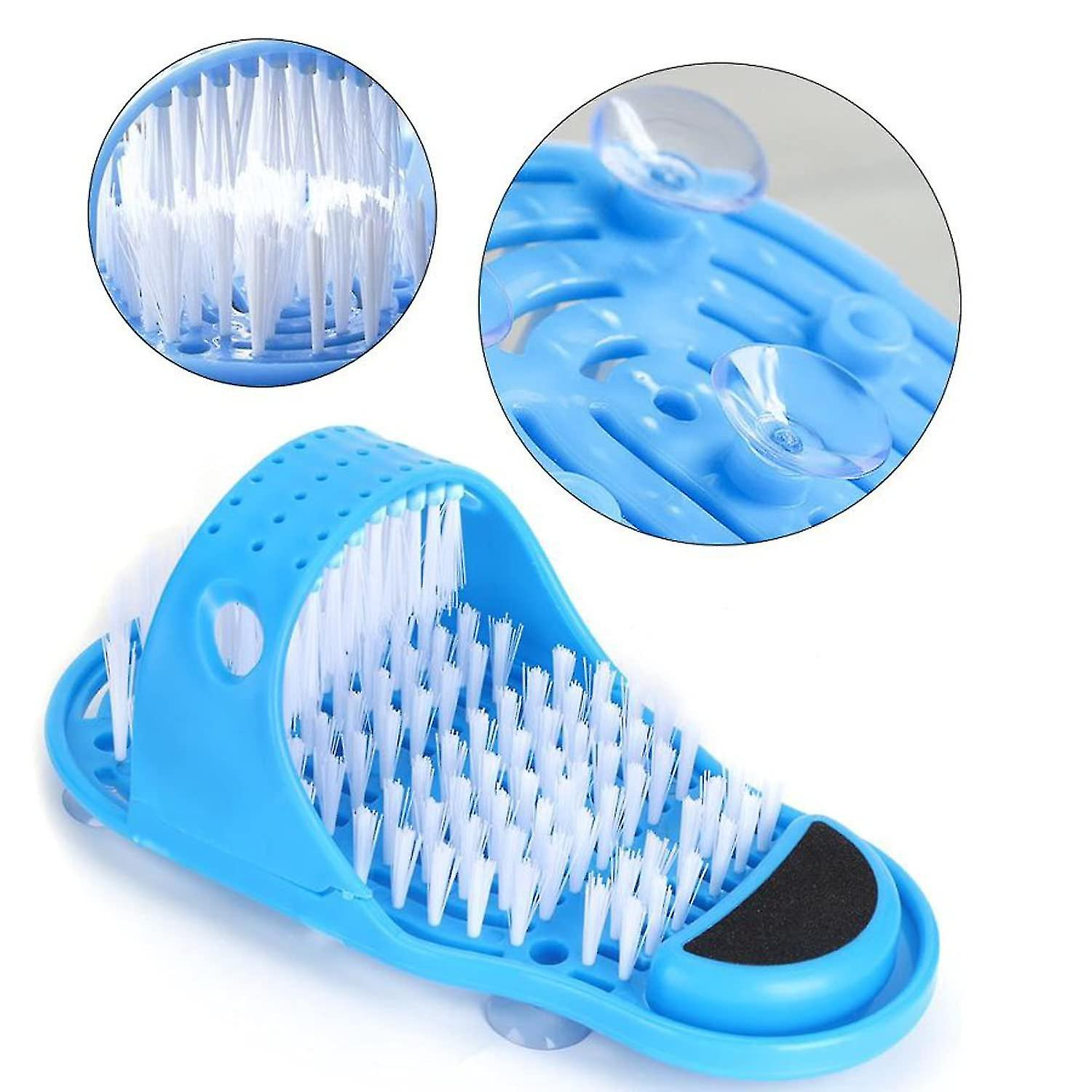 Foot Cleaner Scrubber For Shower Non-slip Dead Skin Remover Bristle Slipper  No Bending Foot Massager Stick With Suction | Fruugo IE